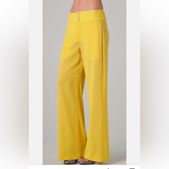 Helmut lang yellow wide legged pants size 4 - Picture 2 of 6